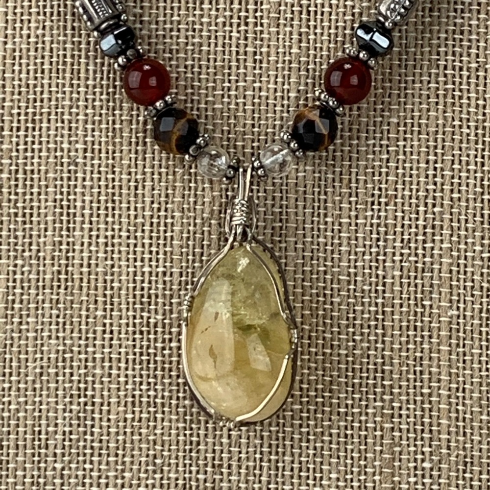 Wire Wrapped Stone Necklace - Picture 2 of 6